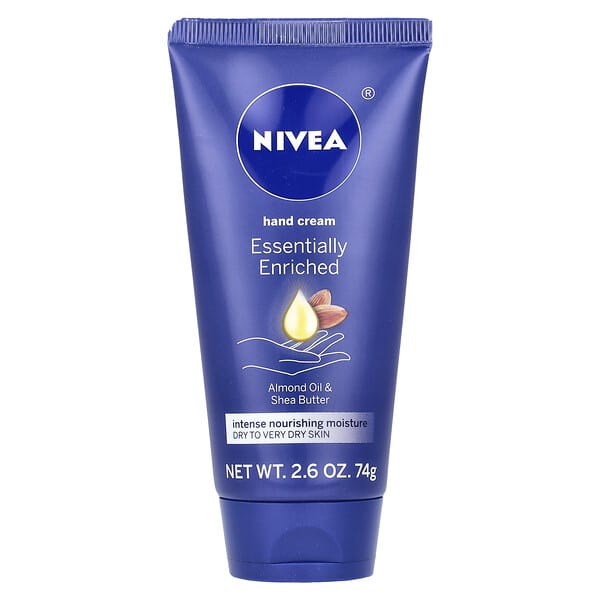 Nivea, 에센셜리 인리치드 핸드크림, 아몬드 오일 및 시어버터, 74g(2.6oz)