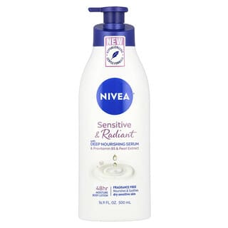 Nivea, Sensitive & Radiant Body Lotion, Fragrance Free, 16.9 fl oz (500 ml)