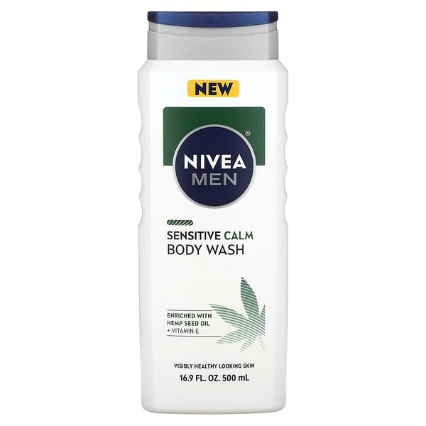 Nivea‏, "סבון רחצה לגברים, Sensitive Calm, ‏500 מ""ל (16.9 אונקיות נוזל)"