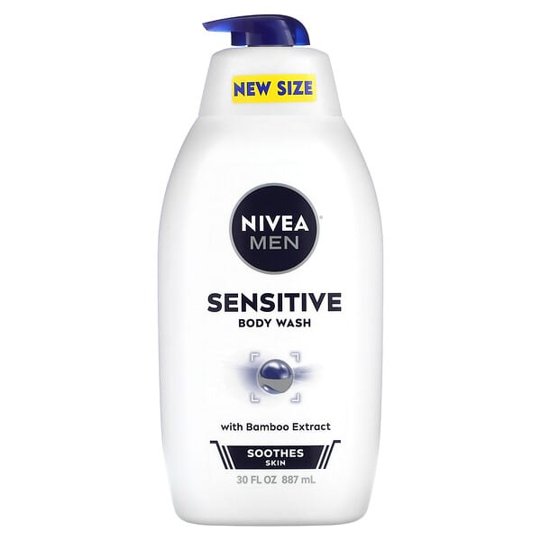 Nivea, 男性用、竹エキス配合敏感肌ボディウォッシュ、887ml（30液量オンス）