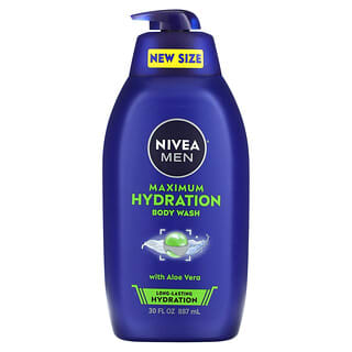 Nivea‏, "לגברים, סבון רחצה בעל לחות מקסימלית עם אלוורה, 30 אונקיות נוזל (887 מ""ל)"
