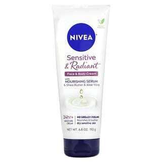Nivea, 含滋養精華的敏感亮膚面霜和身體霜，6.8 盎司（192 克）