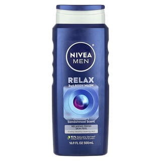 Nivea, Men, 3 in 1 Body Wash, Relax, Lavender + Sandalwood, 16.9 fl oz (500 ml)