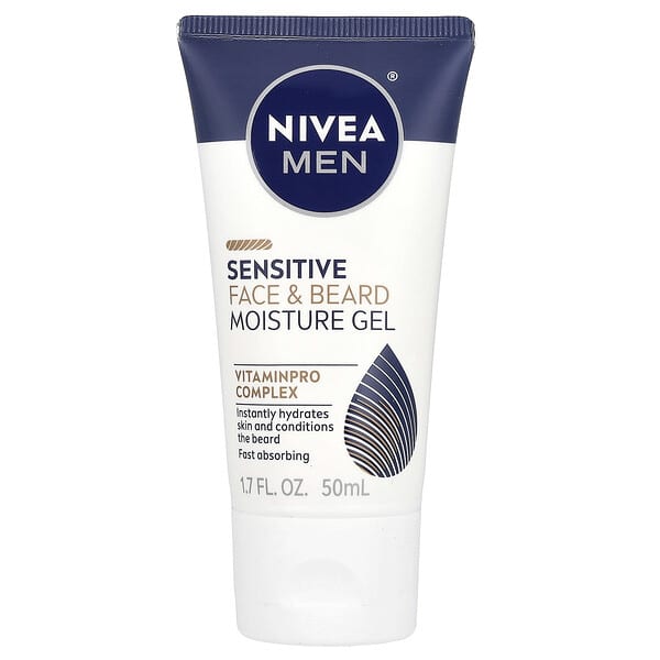 Nivea, 남성용, 민감한 얼굴 및 턱수염 모이스처 젤, 50ml(1.7fl oz)