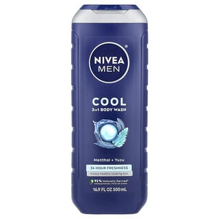 Nivea, 남성용, 쿨 3 in 1 바디 워시, 멘톨 및 유자, 500ml(16.9fl oz)