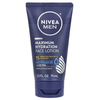Nivea, Men, Maximum Hydration Face Lotion, Gesichtslotion mit maximaler Feuchtigkeit, LSF 15, 75 ml (2,5 fl. oz.)