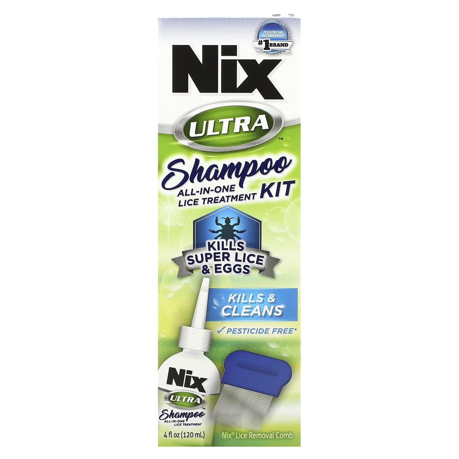 Nix Kit de tratamiento y prevención de piojos, champú todo en uno, 4 onzas  líquidas, con peine para eliminar piojos y prevención de piojos en aerosol