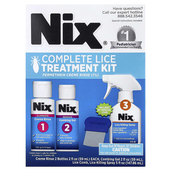 Nix, Kit complet de traitement contre les poux, 1 kit