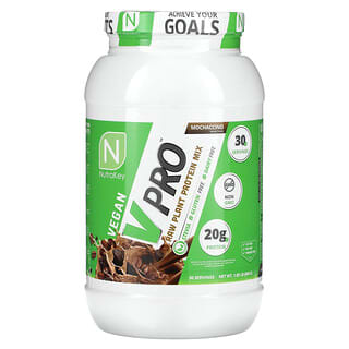 Nutrakey, V Pro, Mezcla de proteína vegetal cruda, Mochaccino`` 840 g (1,85 lb)