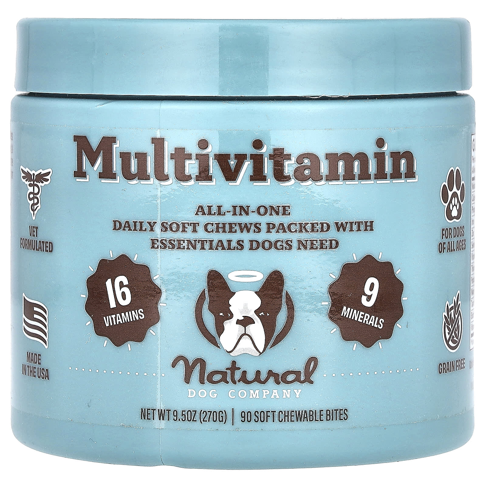 Natural Dog Company, Multivitamin, For Dogs, All Ages, 90 Soft Chewable ...