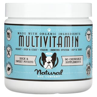 Natural Dog Company, Мультивитамины, для всех возрастов, утка и батат, 90 жевательных таблеток, 284 г (10 унций)