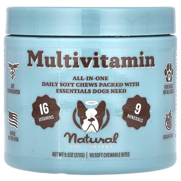 Natural Dog Company, Multivitamin, For Dogs, All Ages, 90 Soft Chewable Bites, 9.5 oz (270 g)