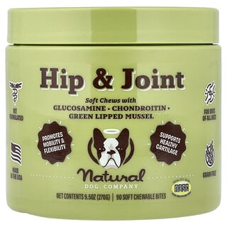 Natural Dog Company, Hip & Joint, For Dogs, All Ages, 90 Soft Chewable Bites, 9.5 oz (270 g)