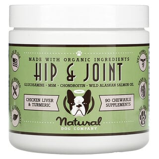 Natural Dog Company, Hip & Joint, All Ages, Chicken Liver & Turmeric, 90 Chewables, 10 oz (284 g)