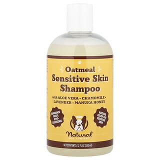Natural Dog Company, Syampu Kulit Sensitif Oat, Untuk Anjing, Tanpa Pewangi, 12 fl oz (355 ml)