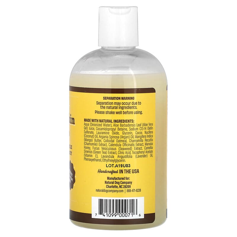 Natural dog shampoo outlet for sensitive skin