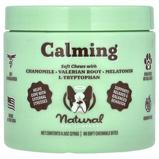 Natural Dog Company, Calming Soft Chews, For Dogs, All Ages, 90 Soft Chewable Bites, 9.5 oz (270 g)