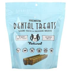 Natural Dog Company, Dental Treats，清洁牙齿、清新口气，18 Tasty Dental Treats，14 盎司（414 毫升）。