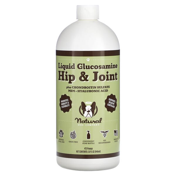 Natural Dog Company, Hip &amp; Joint Liquid Glucosamine, For Dogs, All Ages, 32 fl oz (946 ml)