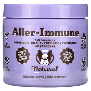 Natural Dog Company, Immunitaire contre les allergies, Tous âges, 90 bouchées à croquer, 270 g