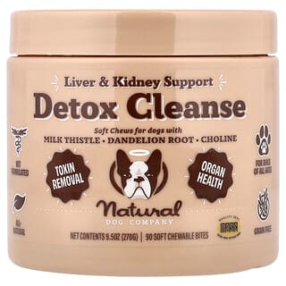 Natural Dog Company, Detox Cleanse, Para Cães, Todas as Idades, 90 Gomas Mastigáveis, 270 g (9,5 oz)