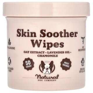 Natural Dog Company, Skin Soother Wipes, For Dogs, All Ages, 50 Wipes