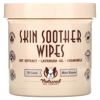 Natural Dog Company, Skin Soother Wipes, For Dogs, All Ages, 50 Wipes
