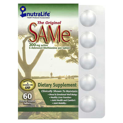 NutraLife, SAMe, 200 mg, 60 Enteric-coated Tablets