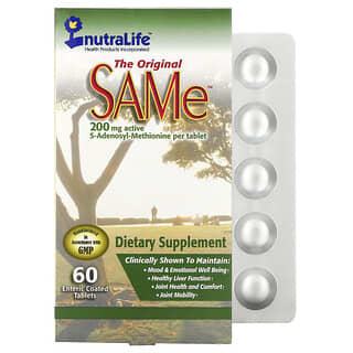NutraLife, SAMe (dissulfato tosilato), 200 mg, 60 comprimidos com revestimento entérico