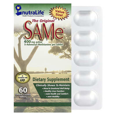 NutraLife, SAMe, 400 mg, 60 Enteric Coated Tablets