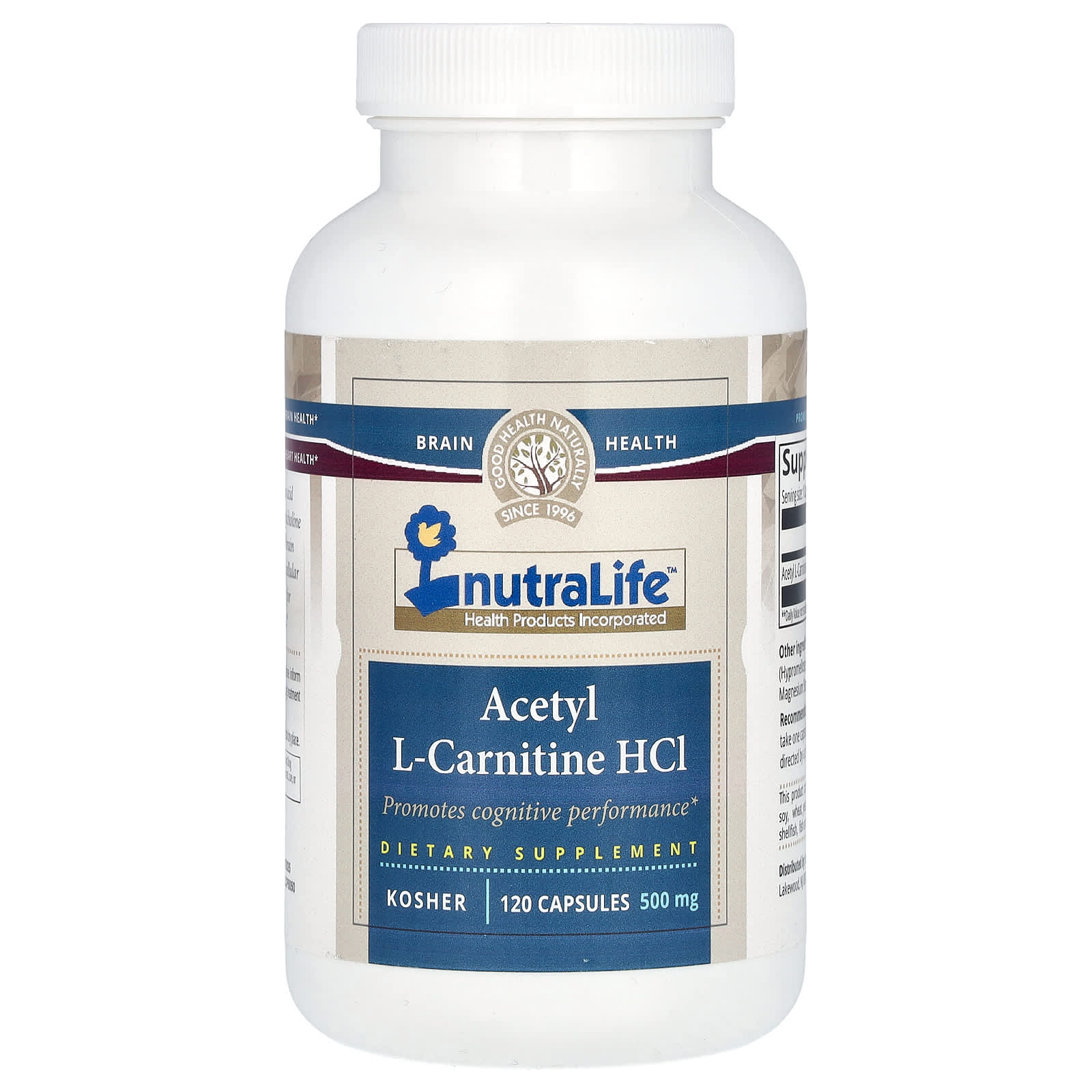 NutraLife, Acetyl LCarnitine HCl, 500 mg, 120 Capsules