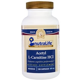 NutraLife, Acetyl L-Carnitine HCI, 500 mg, 120 Capsules