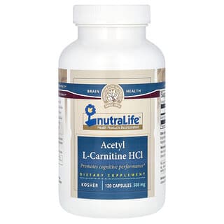 NutraLife, アセチルLカルニチンHCI, 500 mg, 120粒