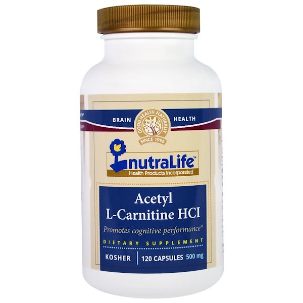 NutraLife, アセチルLカルニチンHCI, 500 mg, 120粒