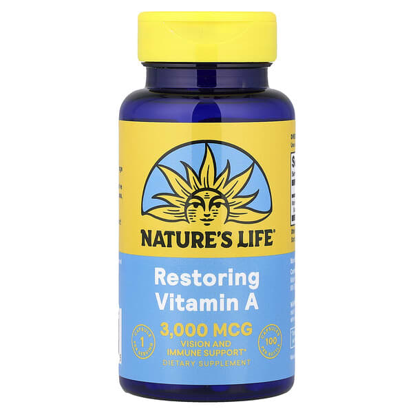 Nature's Life Vitamin A, 3,000 mcg (10000 IU), 100 Capsules