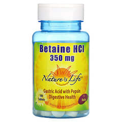 Nature's Life, Clorhidrato de betaína, 350 mg, 100 comprimidos