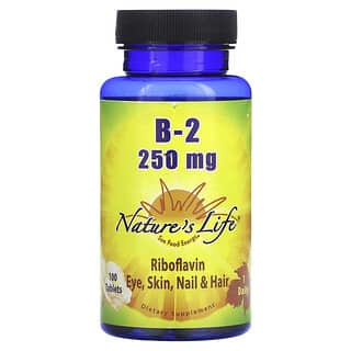 Nature's Life, Riboflavina B-2, 250 mg, 100 comprimidos