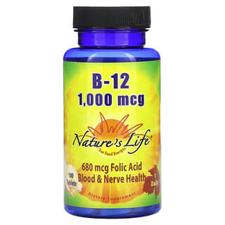 Nature's Life, B-12, 1.000 mcg, 100 comprimidos