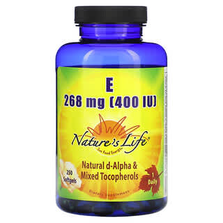 Nature's Life, Vitamina E, 268 mg (400 UI), 250 cápsulas blandas