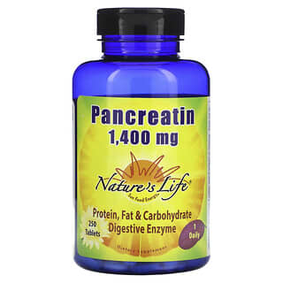 Nature's Life, Pancreatin, 1,400 mg, 250 Tablets