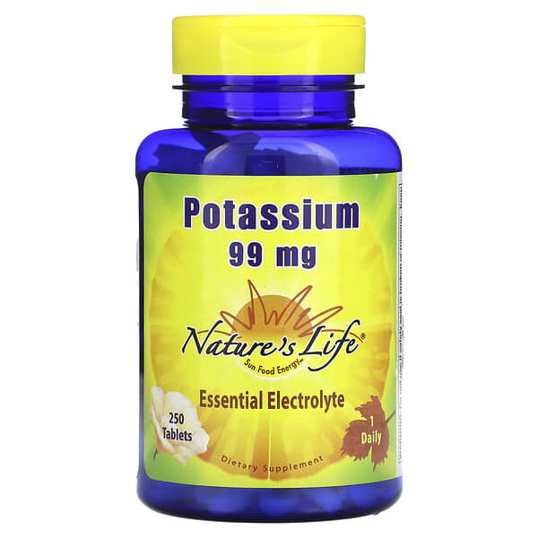Nature's Life, Potássio, 99 mg, 250 comprimidos
