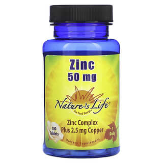 Nature's Life, Zinco, 50 mg, 100 comprimidos
