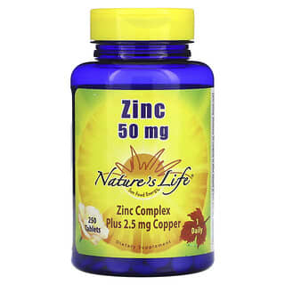 Nature's Life, Zinco, 50 mg, 250 Comprimidos