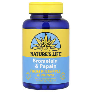 Nature's Life, Bromelina e papaina, 100 capsule vegetariane