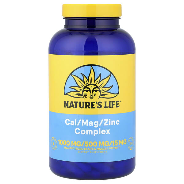 Nature's Life, 鈣/鎂/鋅複合物，250 粒膠囊