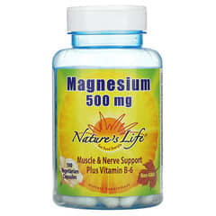 Nature's Life, Magnesio, 500 mg, 100 cápsulas vegetales