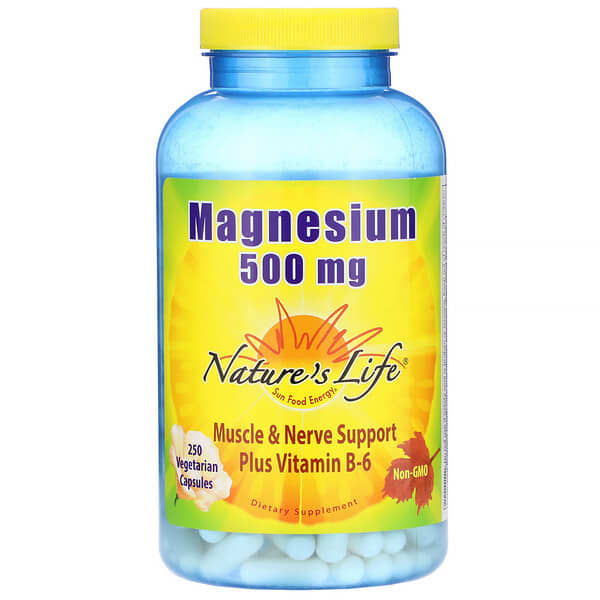 Nature's Life‏, מגנזיום, 500 מ"ג, 250 כמוסות צמחיות