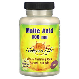 Nature's Life, Malic Acid , 800 mg, 100 Vegetarian Capsules