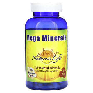 Nature's Life, Mega Minerals, 250 capsules végétariennes