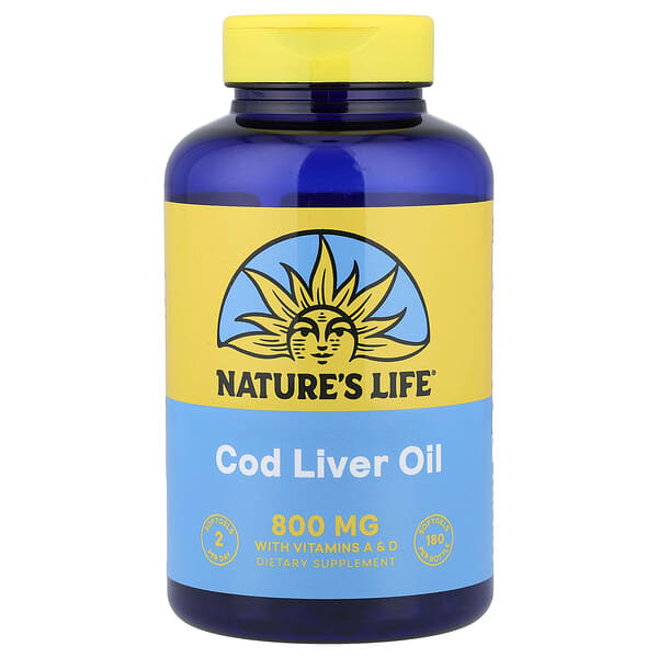 Nature's Life, 鱈魚肝油，180 粒軟膠囊